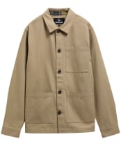 Men's Barbour Tartan Trimmed Washed Overshirt - Mushroom