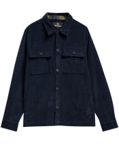 Men's Barbour Tartan Trimmed Cord Overshirt - Navy