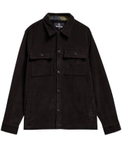 Men's Barbour Tartan Trimmed Cord Overshirt - Olive