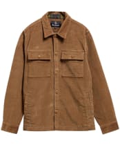 Men's Barbour Tartan Trimmed Cord Overshirt - Sandstone