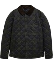 Men's Barbour Tartan Shirt Quilted Jacket - Shadow Classic Tartan