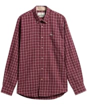 Men's Barbour Bank Check Shirt - Dark Bordeaux