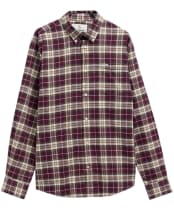 Men's Barbour Telfield Regular Checked Shirt - Dark Bordeaux