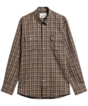 Men's Barbour Panwell Thermo Weave Regular Checked Shirt - Camel