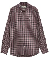 Men's Barbour Dishford Thermo Weave Regular Fit Checked Shirt - Dark Bordeaux