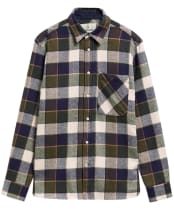Men's Barbour Bannock Authentic Highland Check Flannel Shirt - Olive