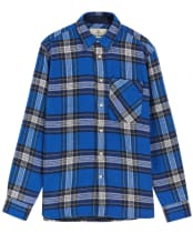 Men's Barbour Bowmont Authentic Highland Check Flannel Shirt - Blue