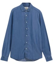 Men's Barbour Burnett Tailored Twill Shirt - Denim Blue