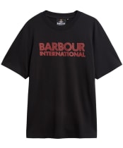 Men's Barbour International Essential Graphic T-Shirt - BLACK / FIRE WHI