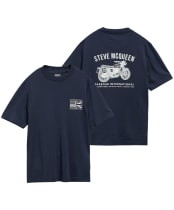 Men's Barbour International Steve McQueen Grange Graphic T-Shirt - Navy