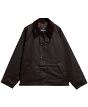 Men's Barbour Oversized Transport Waxed Jacket - Dark Brown
