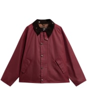 Men's Barbour Oversized Transport Waxed Jacket - Biking Red