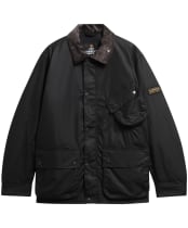 Men's Barbour International Brake Line Waxed Jacket - Black