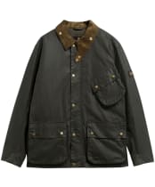 Men's Barbour International Brake Line Waxed Jacket - Fern