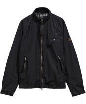 Men's Barbour International Club Blouson Washed Waxed Jacket - Black