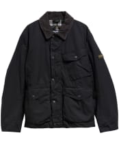 Men's Barbour International Winter Drifter Washed Waxed Jacket - Black