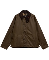 Men's Barbour Icons Transport Waxed Jacket - Brown / Birchwood