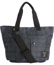 Barbour Field Waxed Carry All Tote Bag - Navy Tartan