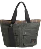 Barbour Field Waxed Carry All Tote Bag - Sage / Classic