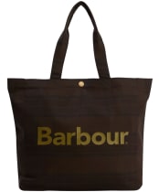  Barbour Overdyed Telfield Tartan Tote Bag - Overdyed Muted Tartan