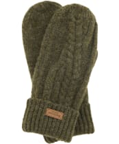 Women's Barbour Elsdon Knitted Mittens - Olive