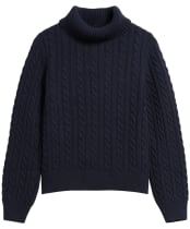 Women's Barbour Ambleside Cable Knitted Jumper - Navy