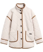 Women's Barbour Maplewood Fleece Casual Jacket - Ecru / Tan