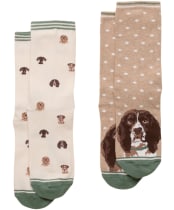 Women's Joules Everyday Sock - 2 Pack - Neutral Spaniel
