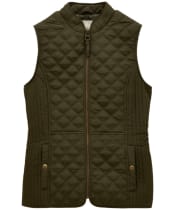 Women's Joules Minx Diamond Showerproof Quilt Gilet - Rosemary Green