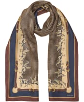 Women's Joules Windsor Silk Scarf - Navy / Neutral Equestrian
