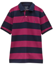 Men's Joules Woody Stripe Classic Fit Cotton Polo Shirt - Berry Pink