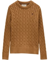 Women's Joules Classic Cable Knit Jumper - Camel