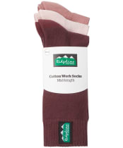 Ridgeline Cotton Work Socks – Mid Length - Oxblood Multi