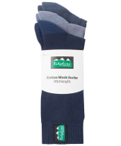 Ridgeline Cotton Work Socks – Mid Length - Navy Multi