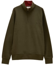 Men's Joules Alistair French Ribbed 1/4 Zip Sweatshirt - New Green