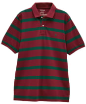 Men's Joules Woody Stripe Classic Fit Cotton Polo Shirt - Burgundy / Green