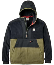 Men's Passenger Clothing Woodland Hooded 1/2 Zip Recycled Polartec® Fleece - Black / Khaki