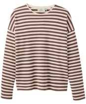 Women's Passenger Clothing Panorama Striped Long Sleeve T-Shirt - Chestnut