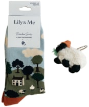 Women's Lily & Me Sock Gift Box - Country Scene Sheep