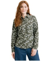 Women's Lily & Me Patsy Brushstroke Blooms Shirt  -Dark Olive