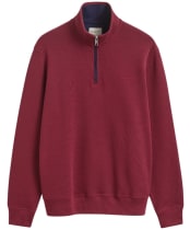  Men's GANT Sacker Rib Half Zip Sweater - Deep Grape Wine