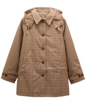 Women's Joules Rainmore Waterproof Raincoat - Tweed Check