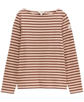 Women's Joules Striped Harbour Top - Oat / Russet