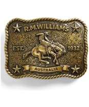 R.M. Williams Cloudbuster Trophy Belt Buckle - Antique Brass