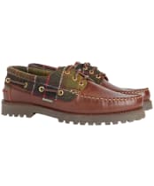 Men's Barbour Deck Boat Shoe - Brown / Classic Tartan