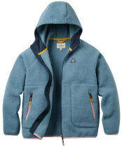 Women's Passenger Clothing Home Full Zip Recycled Hooded Sherpa Fleece - Stormy Blue