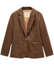  Women's Joules Albury Herringbone Jersey Blazer - Check