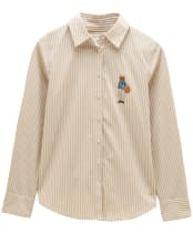 Women's Joules Classic Poplin Jonty Shirt - Tan / White