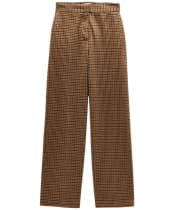  Women's Joules Albury Wide Leg Trousers - Brown Dogtooth