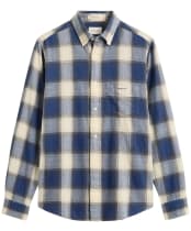 Men's GANT Regular Fit Windblown Flannel Check Shirt - Blue Horizon